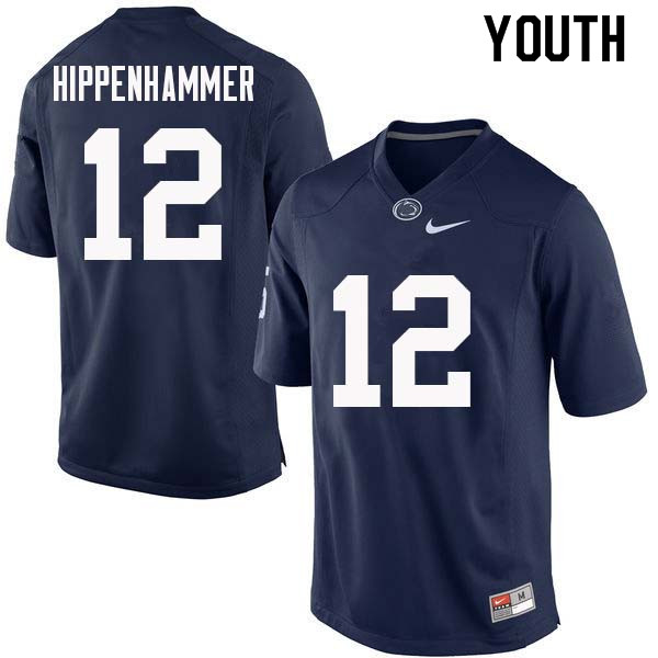 Youth #12 Mac Hippenhammer Penn State Nittany Lions College Football Jerseys Sale-Navy